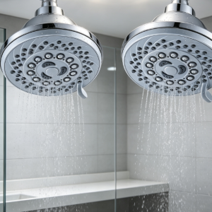 High Pressure Shower Head - 5 Spray Modes, Powerful Pressure Boosting Showerhead for Bathroom, Universal Replacement for Rain Shower Heads, Chrome