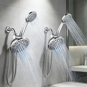 Premium High Pressure 3-Way Rainfall Combo with Rain Showerhead and Handheld Shower Head, Chrome Finish