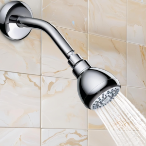 High Pressure Shower Head - 360° Rotating Self-Cleaning Jets, Water Saving Flow Optimizer, Easy Install & Rustproof, Spa Rainfall Spray