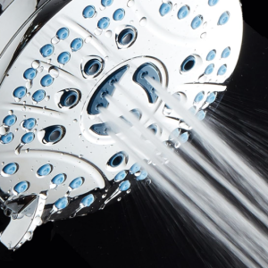 High Pressure Rainfall Shower Head with Hygienic Anti-Clog Nozzles, Easy-Clean Design, Chrome Finish