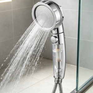 High Pressure Handheld Shower Head with On/Off Switch, Chrome