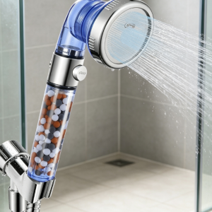 Filtered Shower Head for Hard Water with Stop, High Pressure