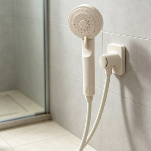 RV Bathroom Shower Sprayer Kit, Beige Shower Head with Handheld Shower and Hose
