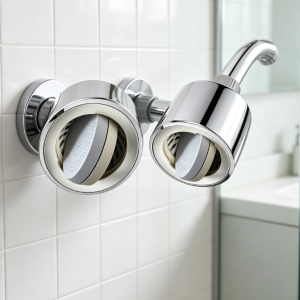 High Pressure Fixed Showerhead with Dual-Sided Flip Reverse Flush, Flip Faceplate to Clear Clogs or Switch Modes, Anti-Leak, Adjustable Swivel Joint, 4 Modes, Chrome