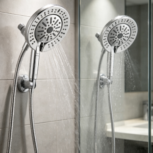 6-Setting 2-in-1 Dual Shower Head with Handheld High Pressure Spray, Detachable Shower Head with Hose, Chrome